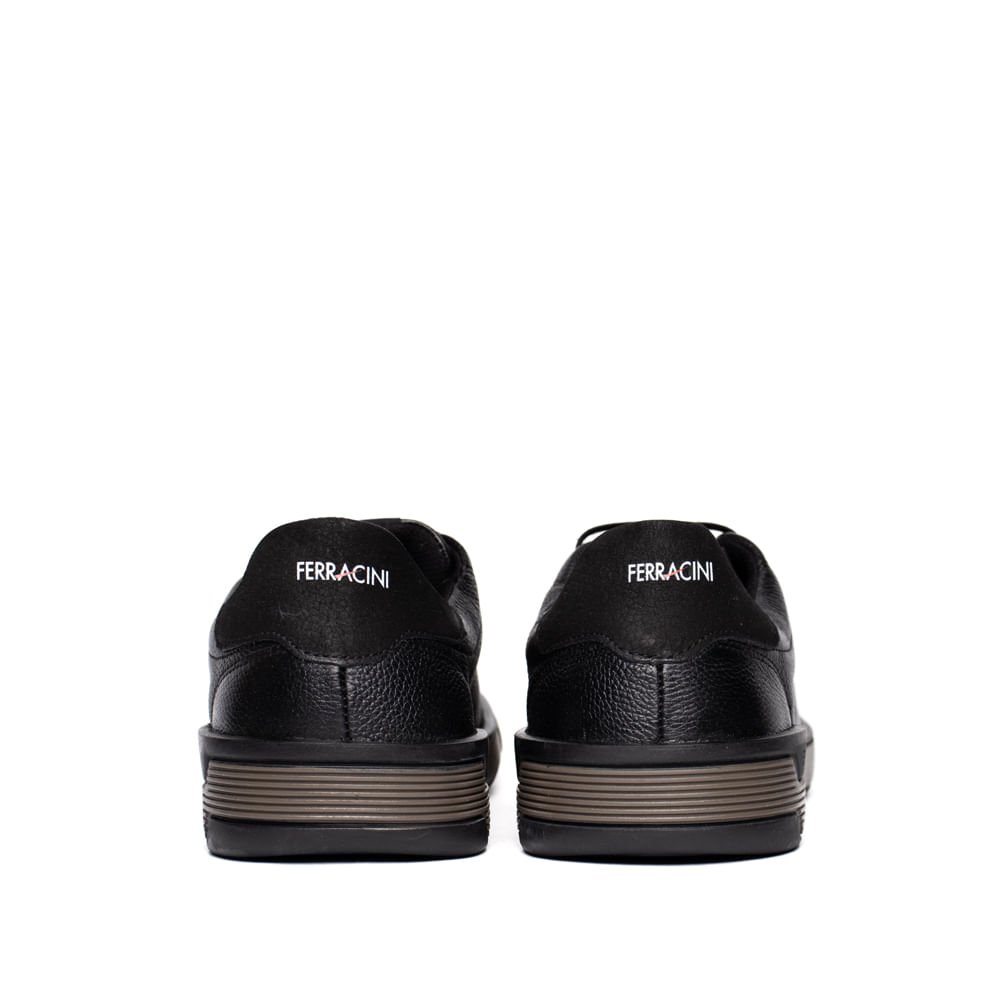 Sapatênis Masculino Ferracini Milan Couro Preto Preto 3