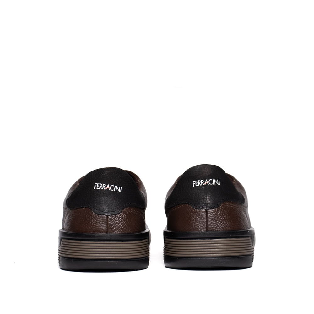 Sapatênis Masculino Ferracini Milan Couro Marrom Marrom 3