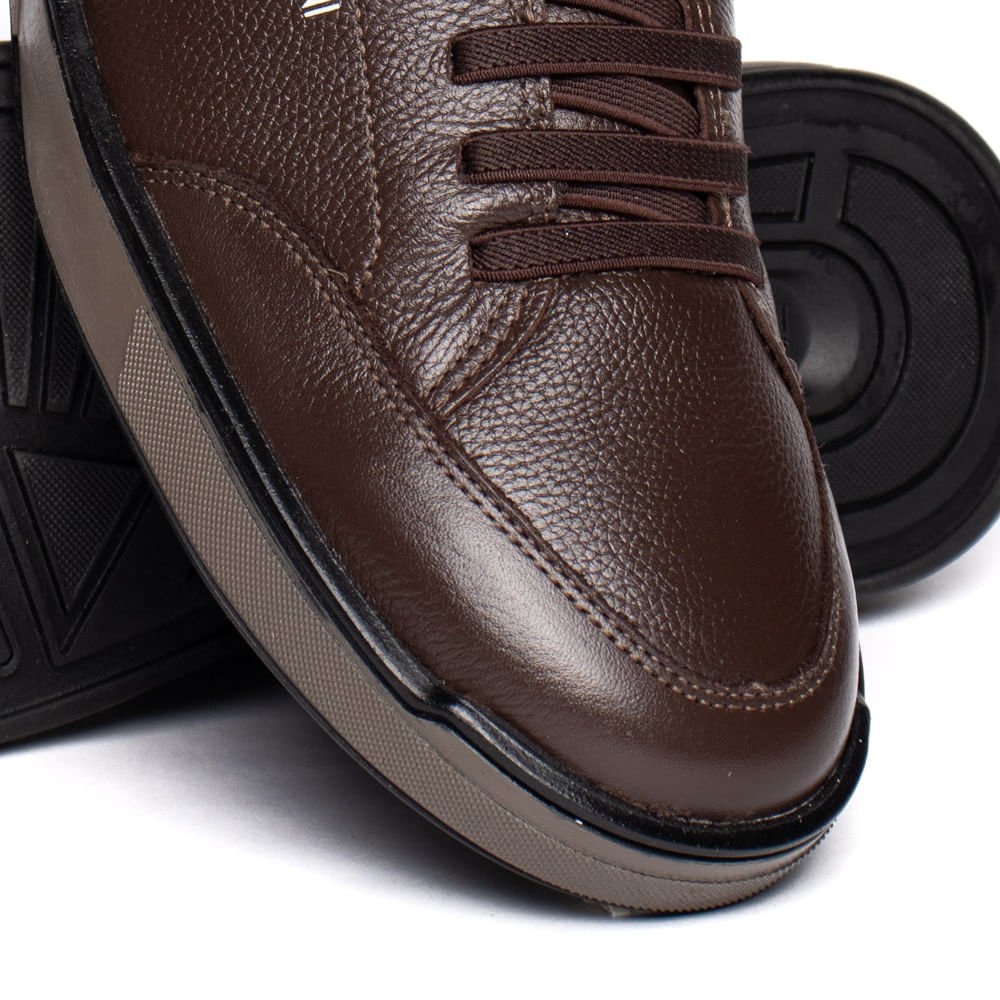 Sapatênis Masculino Ferracini Milan Couro Marrom Marrom 6