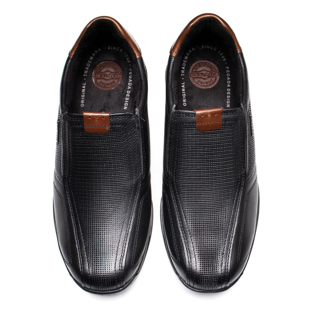 Sapato Masculino Pegada Nature Couro Preto/Marrom Preto 4