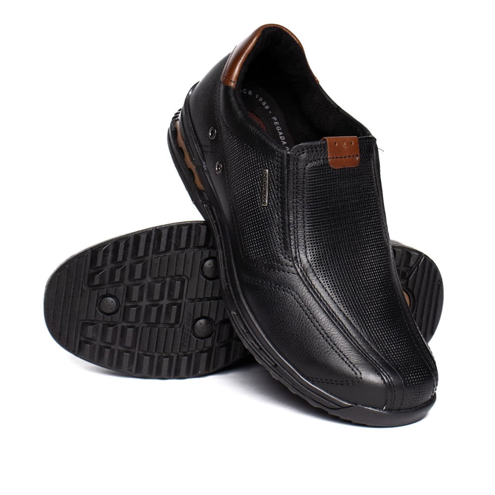 Sapato Masculino Pegada Nature Couro Preto/Marrom Preto 5