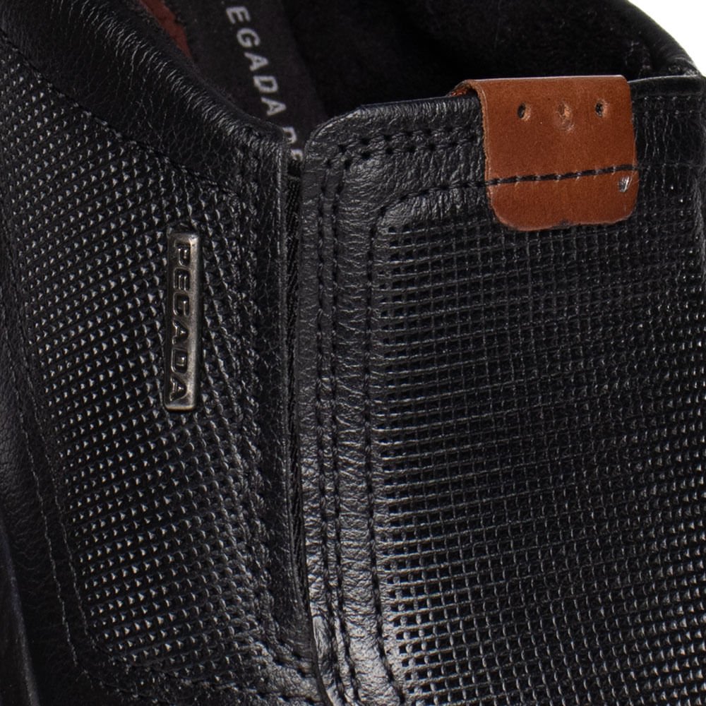 Sapato Masculino Pegada Nature Couro Preto/Marrom Preto 6