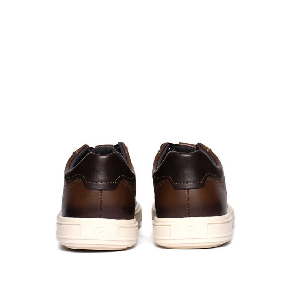 Sapatênis Masculino Pegada Stretch Couro Marrom/Branco Marrom 3