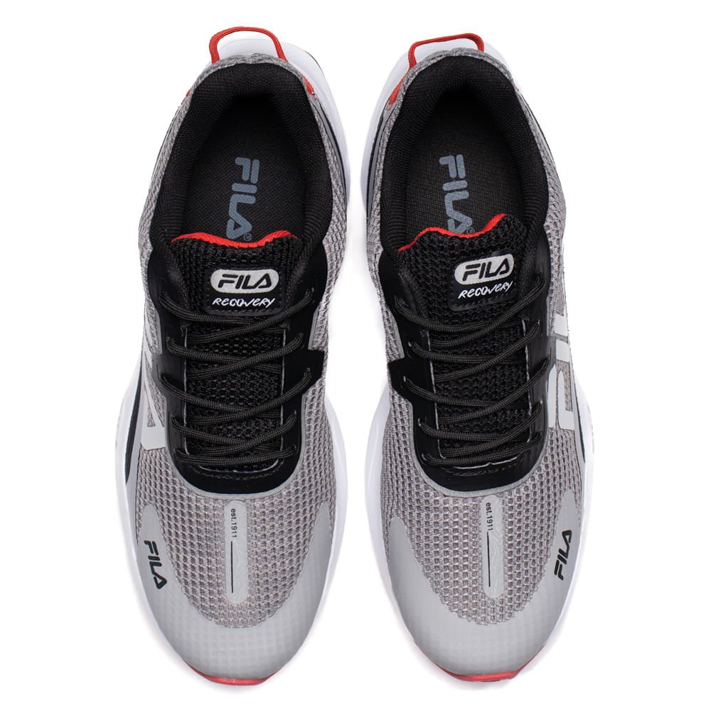 Tênis Masculino Fila Recovery Running Cinza/Preto Cinza 4