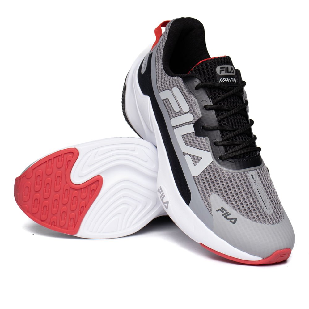 Tênis Masculino Fila Recovery Running Cinza/Preto Cinza 5