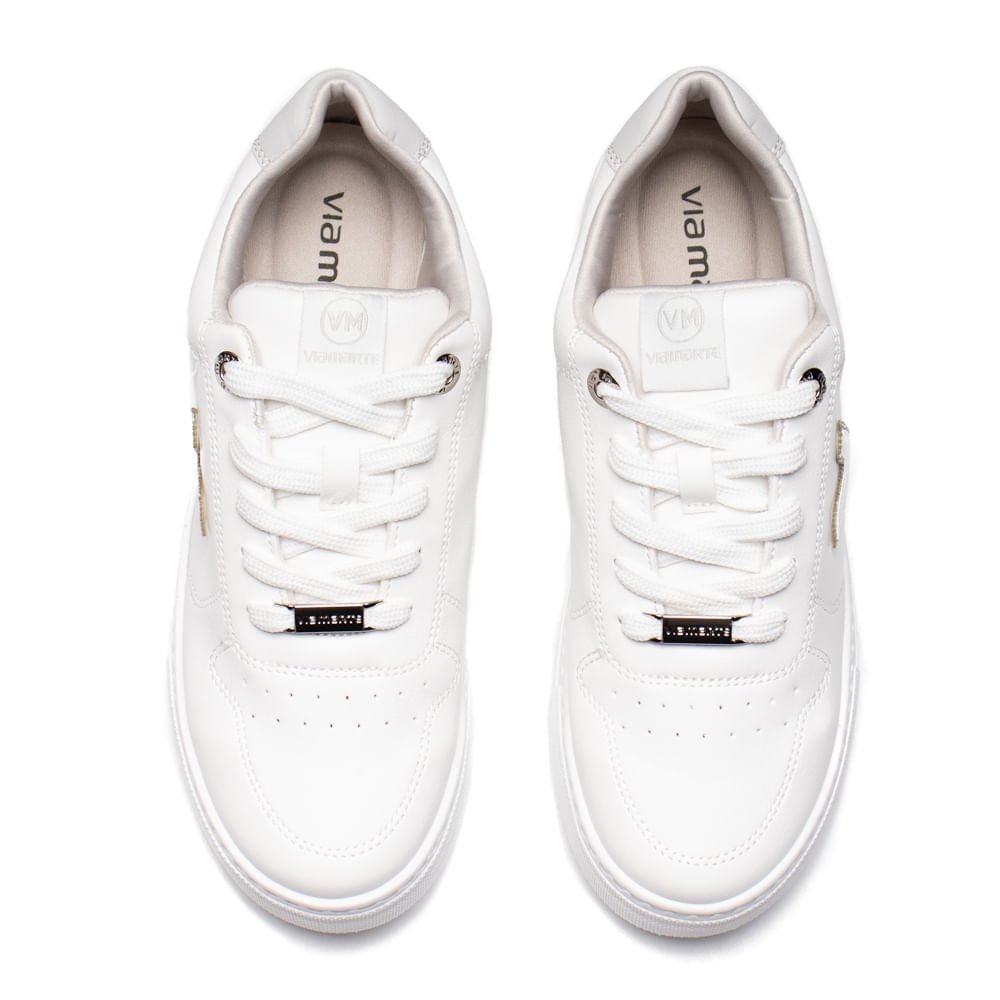 Tênis Feminino Via Marte Napa Flatform Branco Branco 4