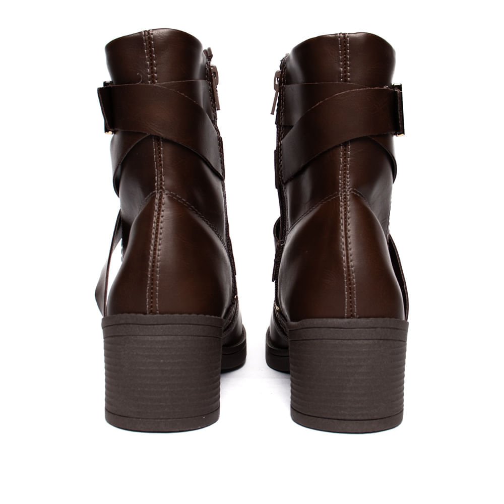 Bota Cano Médio Feminina Mississipi Napa Tiras Marrom Marrom 3