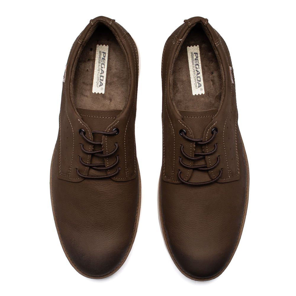 Sapato Masculino Pegada Cardiff Rustic Couro Marrom Marrom 4