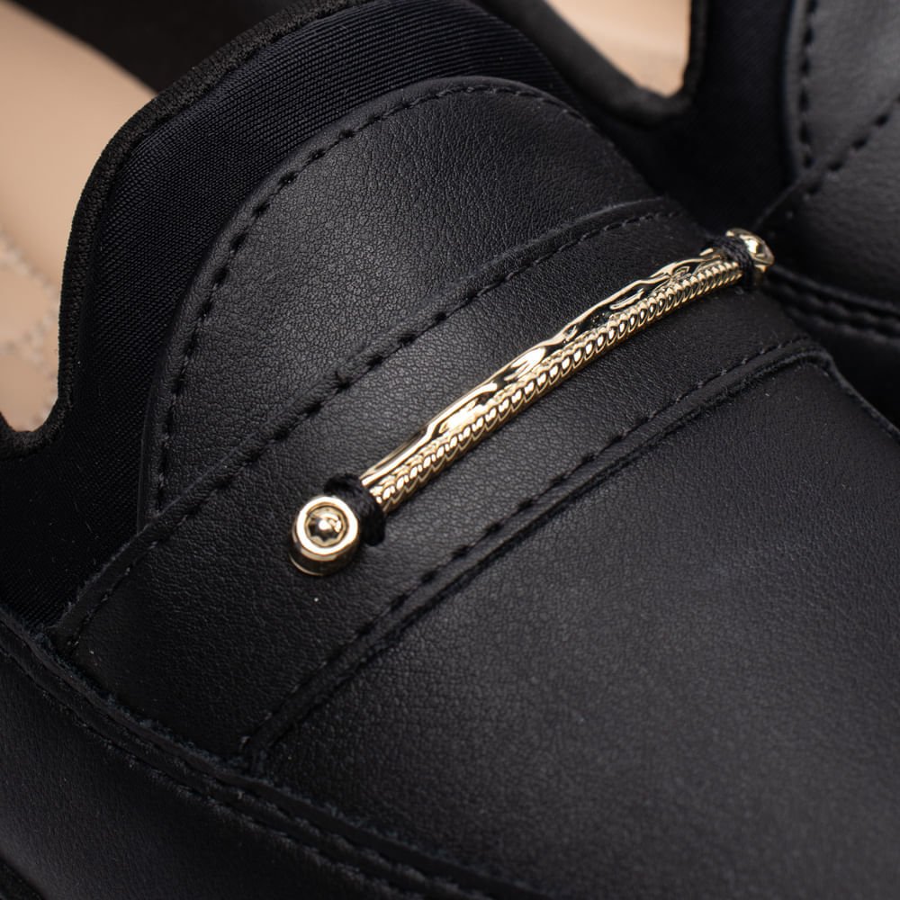 Mocassim Feminino Campesí Loafer Napa Conforto Preto Preto 5