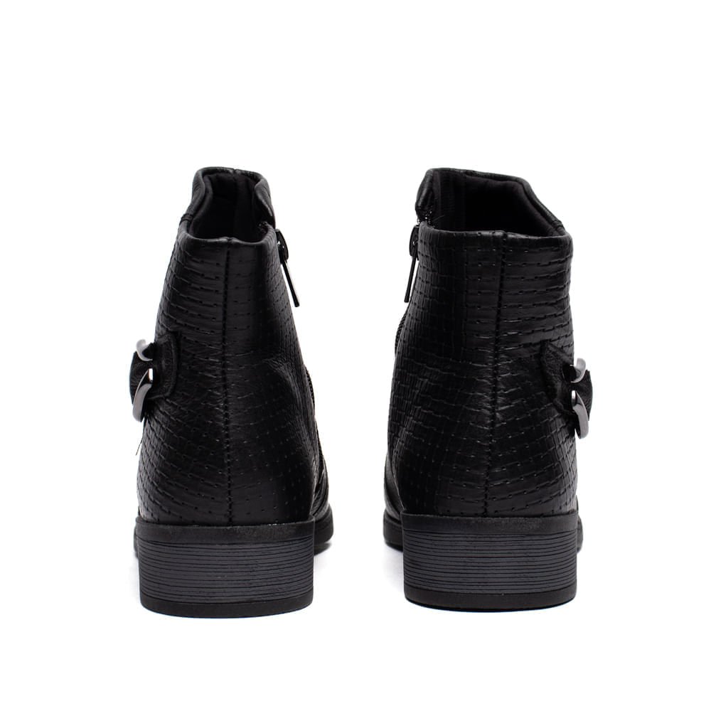 Bota Feminina Campesí Cano Curto Couro Preto Preto 3
