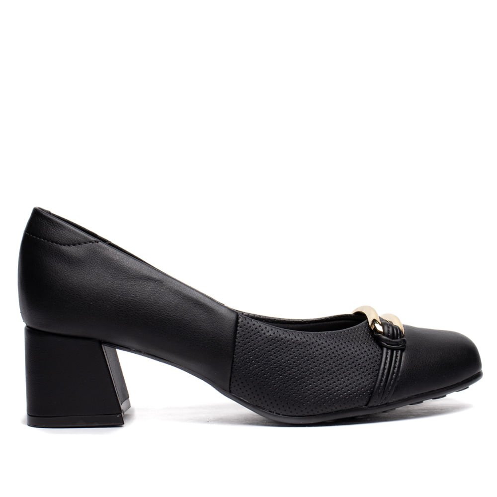 Sapato Feminino Modare Napa Suprema Salto Bloco Preto