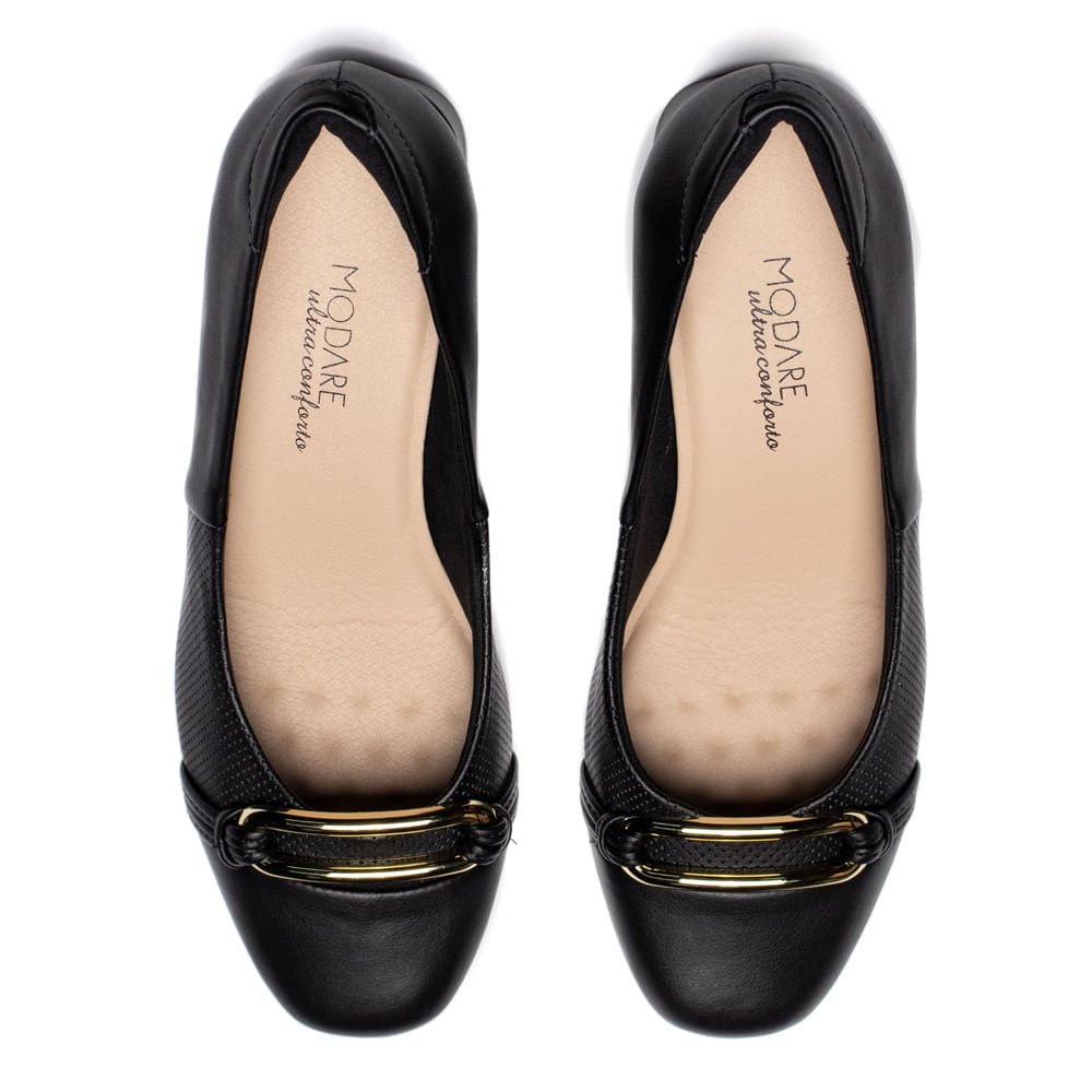Sapato Feminino Modare Napa Suprema Salto Bloco Preto Preto 4
