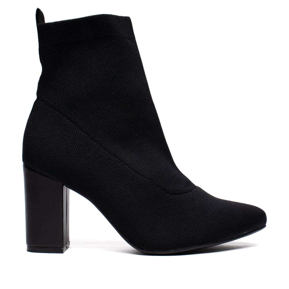 Bota Feminina Via Marte Tec. Knit Sock Boot Preto