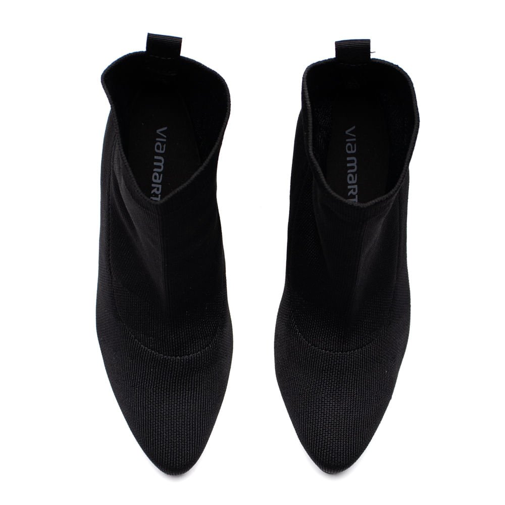 Bota Feminina Via Marte Tec. Knit Sock Boot Preto Preto 4