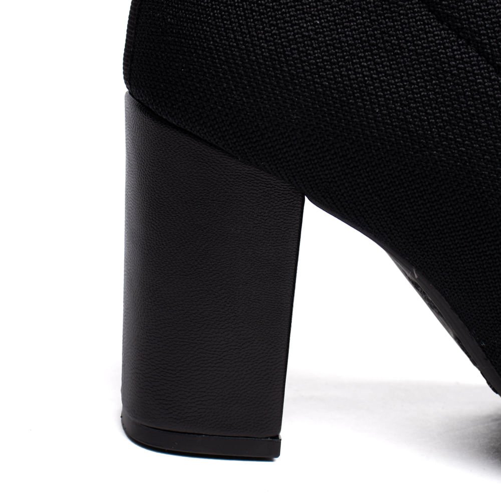 Bota Feminina Via Marte Tec. Knit Sock Boot Preto Preto 6