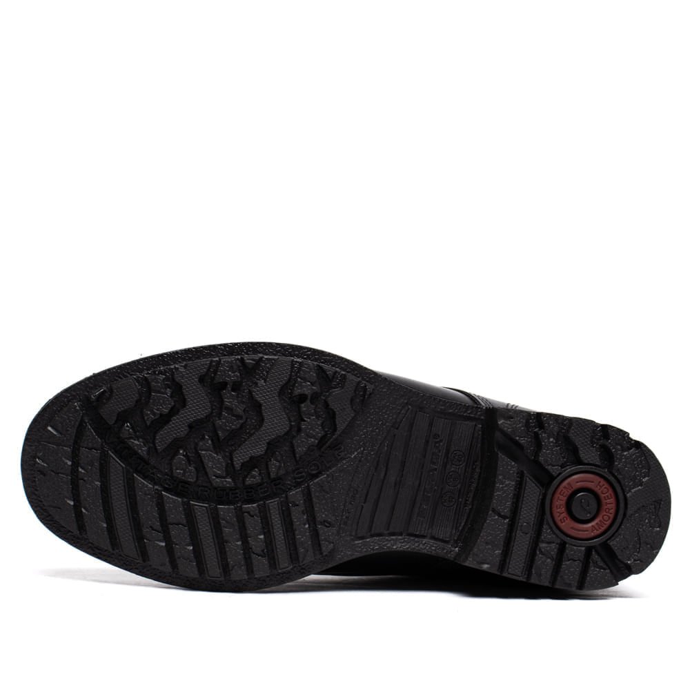 Coturno Masculino Pegada Stretch Couro Amortech Preto Preto 2