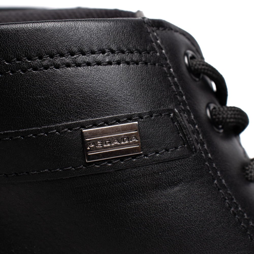 Coturno Masculino Pegada Stretch Couro Amortech Preto Preto 5