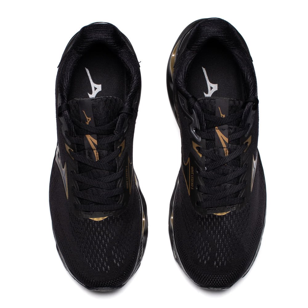 Tênis Masculino Mizuno Wave Legend 5 Esportivo Preto Preto 4
