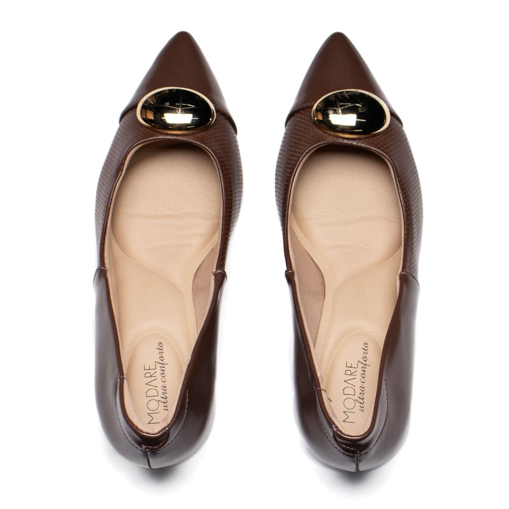 Scarpin Feminino Modare Napa Suprema Texturizado Marrom Marrom 4
