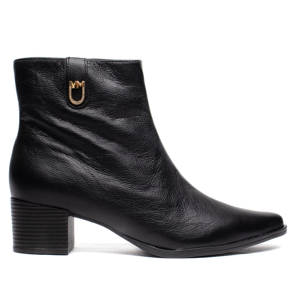 Bota Feminina Via Marte Cano Curto Couro Preto
