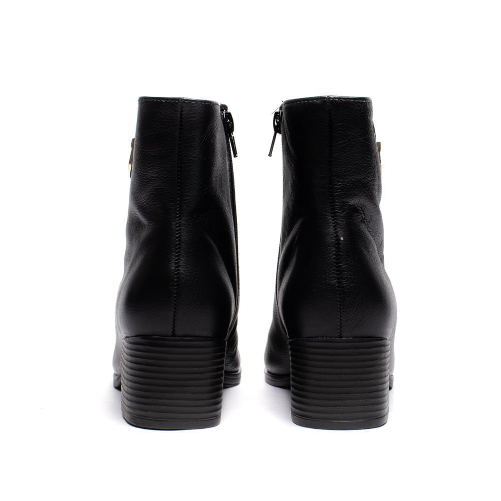 Bota Feminina Via Marte Cano Curto Couro Preto Preto 3