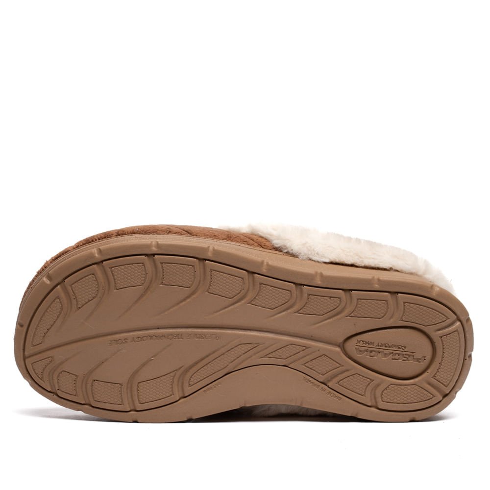 Pantufa Feminina Pegada Atoalhado Marrom/Bege Marrom/Bege 2
