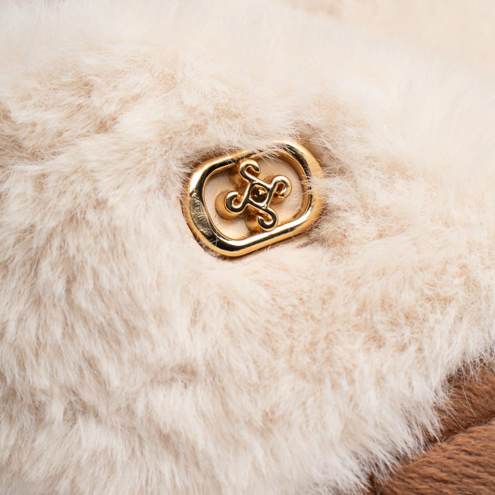 Pantufa Feminina Pegada Atoalhado Marrom/Bege Marrom/Bege 5