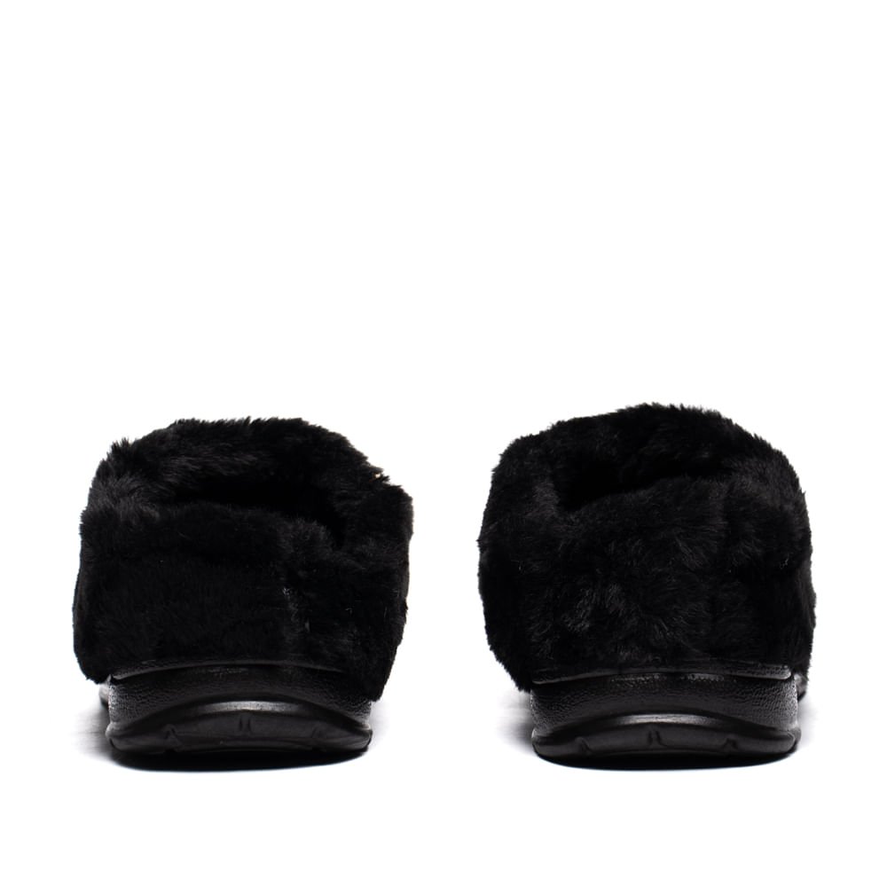 Pantufa Unissex Pegada Atoalhado Preto Preto 3