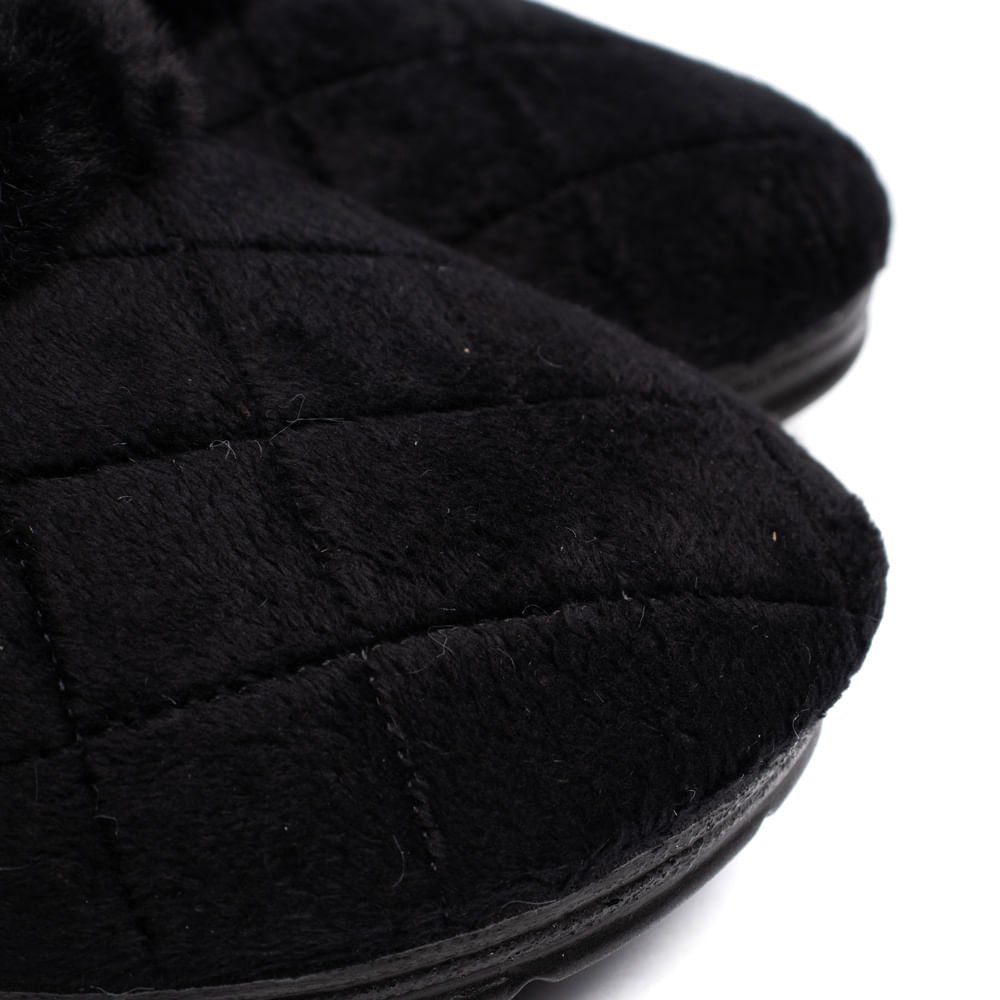 Pantufa Unissex Pegada Atoalhado Preto Preto 6