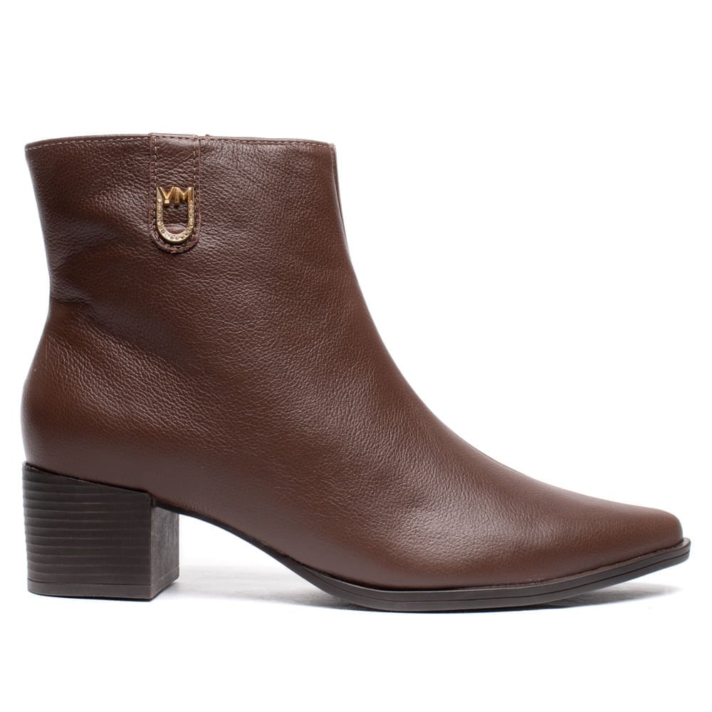 Bota Feminina Via Marte Cano Curto Couro Marrom