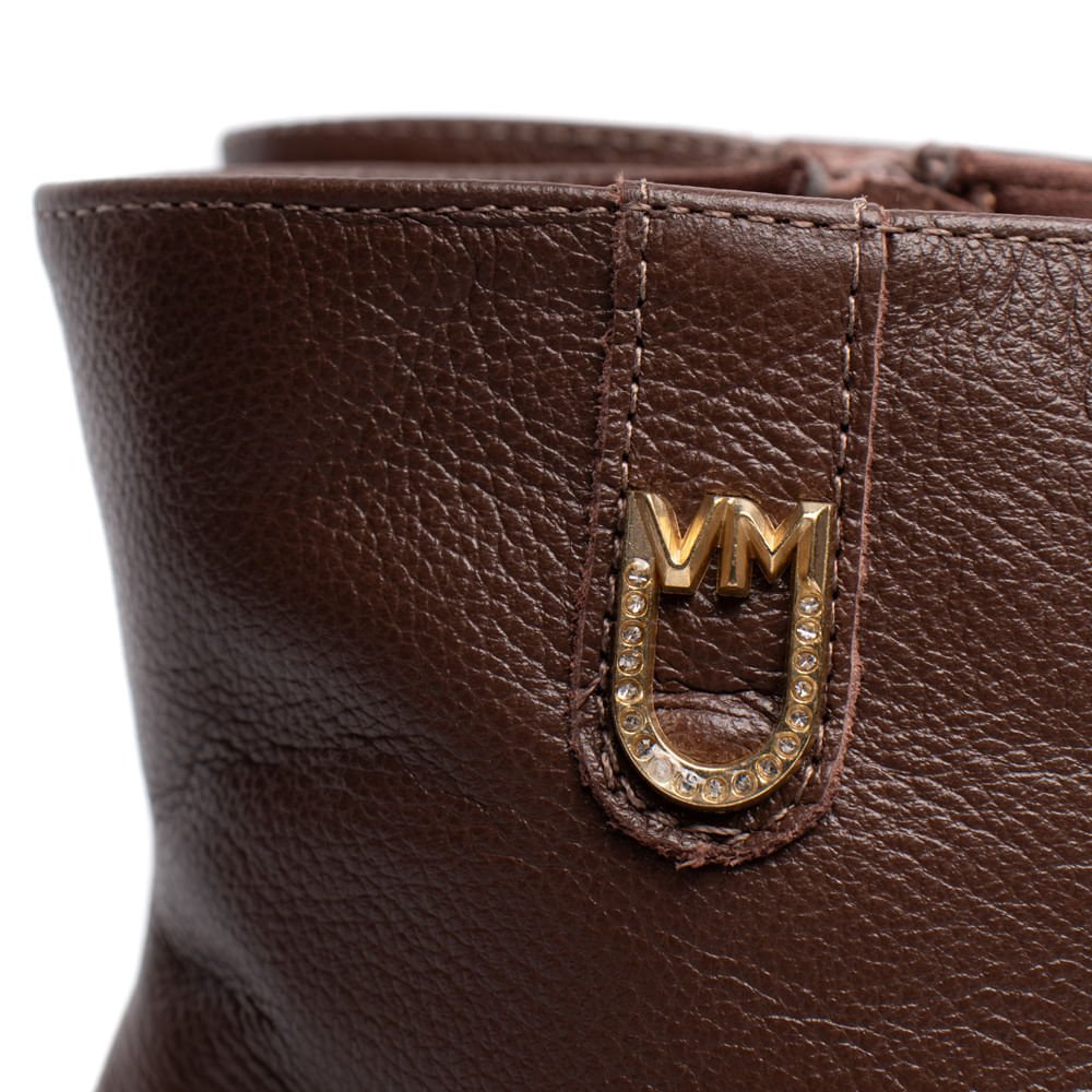Bota Feminina Via Marte Cano Curto Couro Marrom Marrom 5