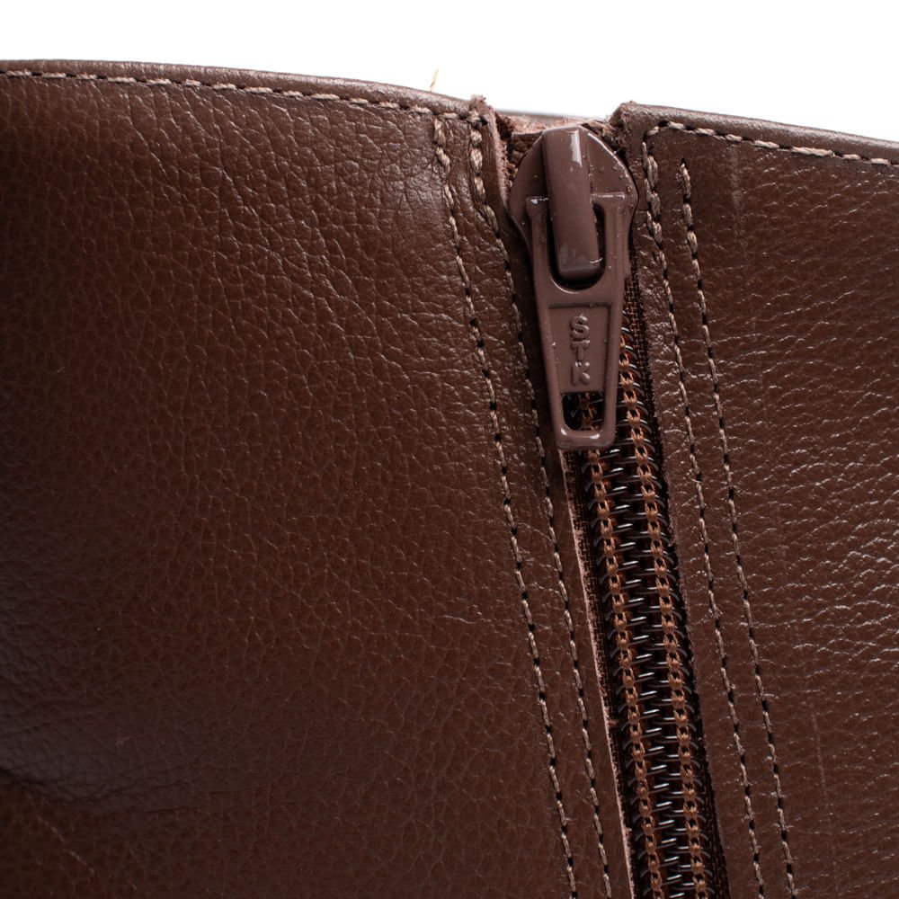 Bota Feminina Via Marte Cano Curto Couro Marrom Marrom 6