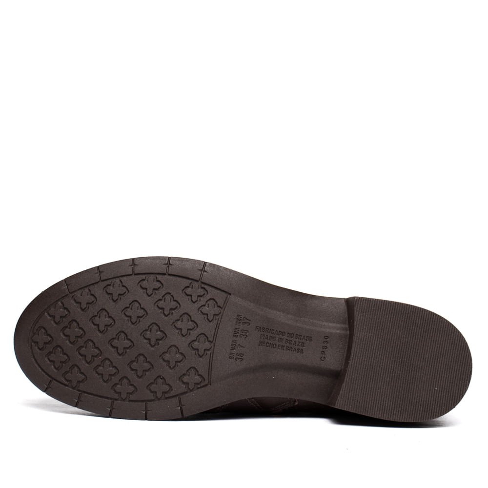 Bota Feminina Campesí Couro Salto Bloco Marrom Marrom 2