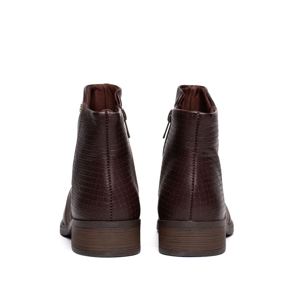 Bota Feminina Campesí Couro Salto Bloco Marrom Marrom 3