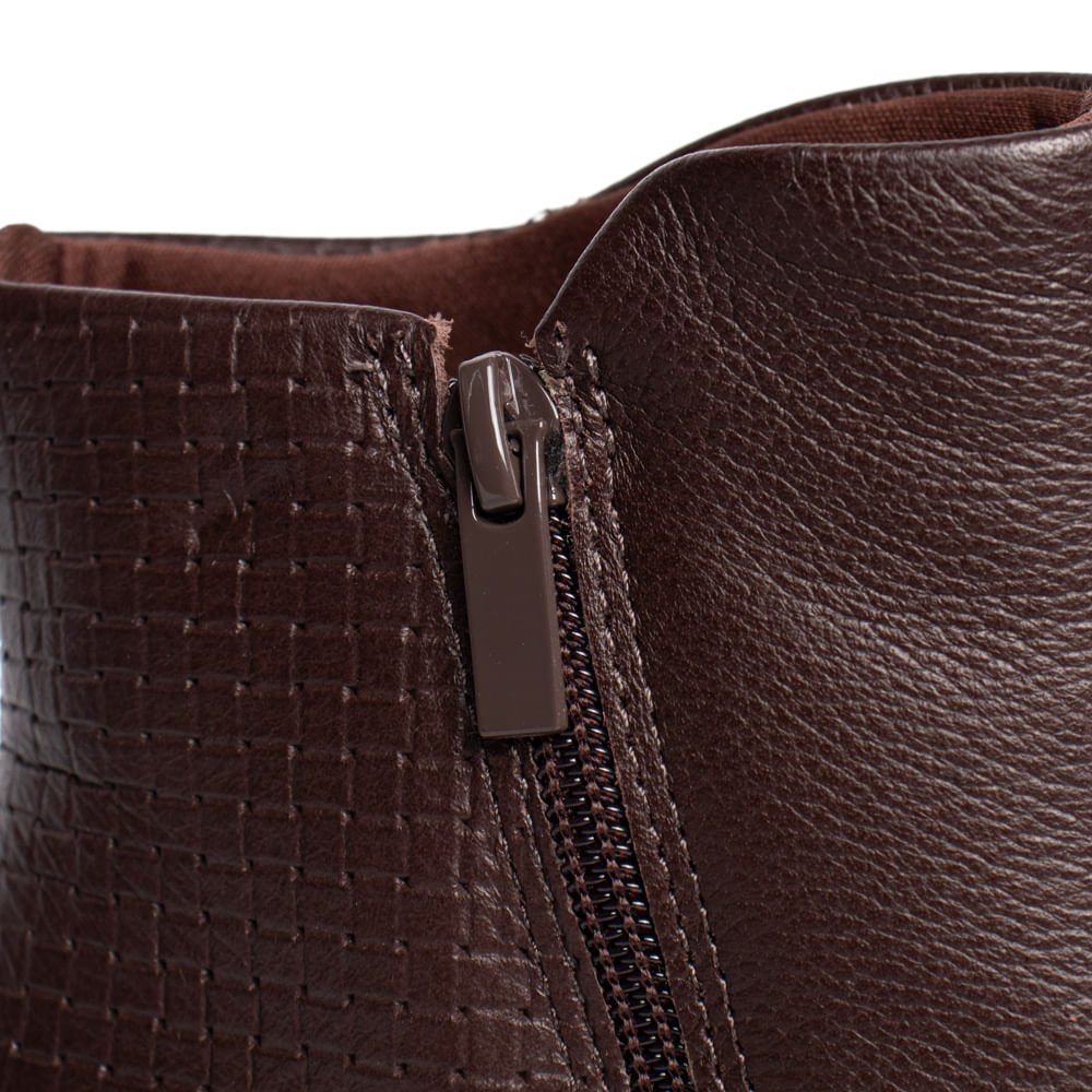 Bota Feminina Campesí Couro Salto Bloco Marrom Marrom 5