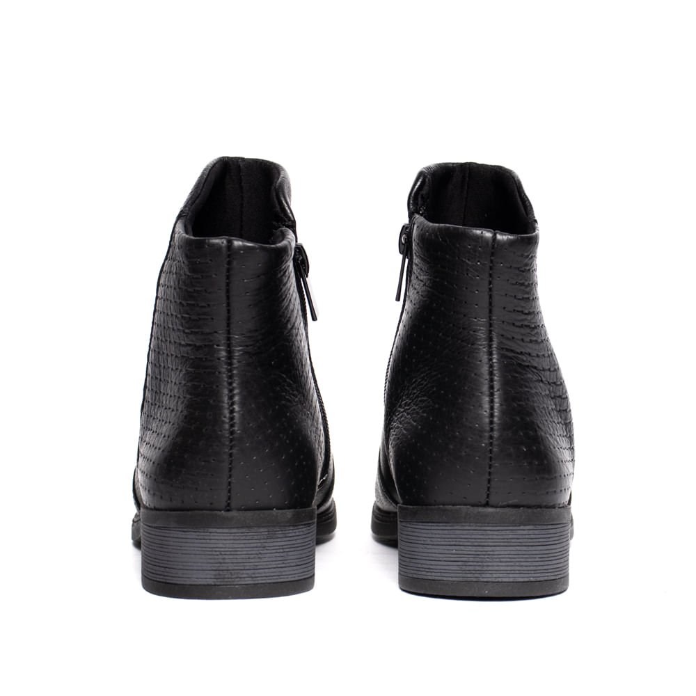 Bota Feminina Campesí Couro Salto Bloco Preto Preto 3