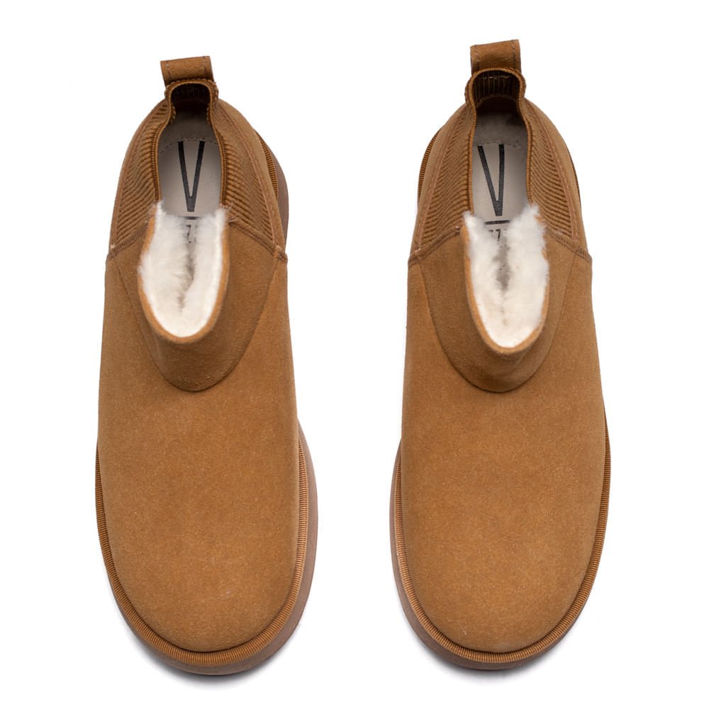 Bota Cano Curto Feminina Vizzano Camurção Caramelo Caramelo 4