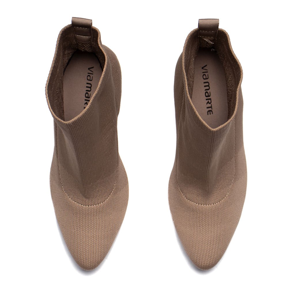 Bota Feminina Via Marte Tec. Knit Sock Boot Marrom Claro Marrom Claro 4