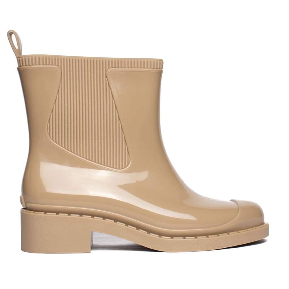 Bota Galocha Feminina Zaxy Wide Impermeável Bege