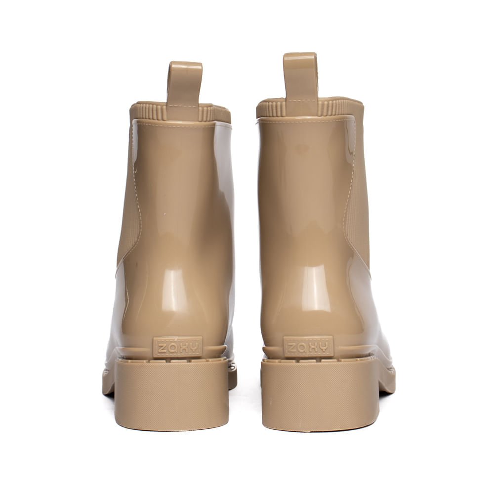 Bota Galocha Feminina Zaxy Wide Impermeável Bege Bege 3
