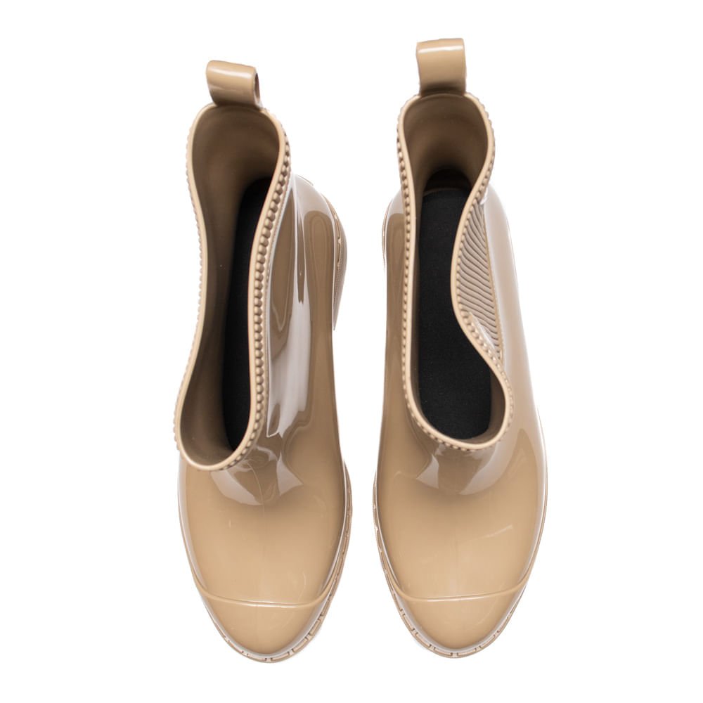 Bota Galocha Feminina Zaxy Wide Impermeável Bege Bege 4
