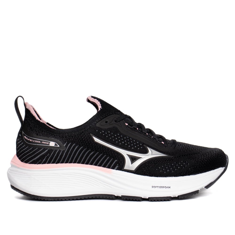 Tênis Feminino Mizuno Cool Ride 3 Esportivo Preto/Rosa