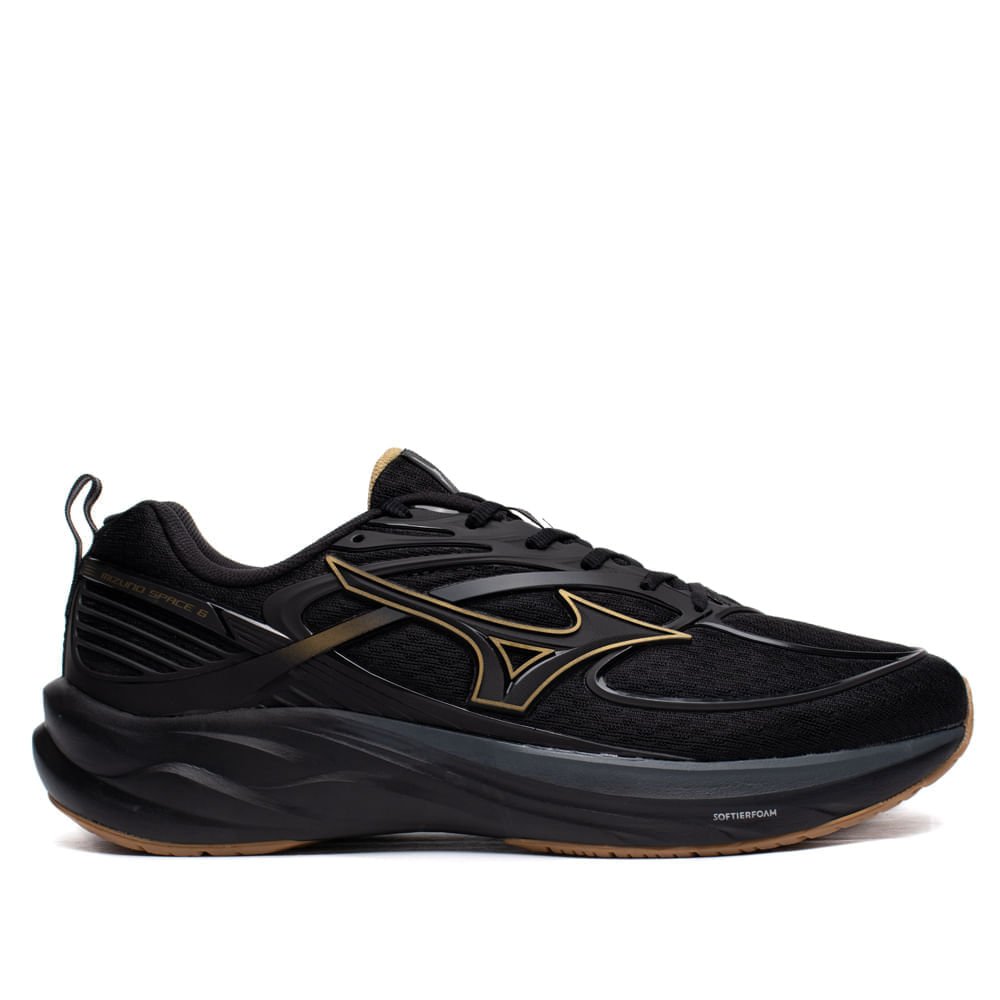 Tênis Masculino Mizuno Space 6 Corrida Preto/Dourado