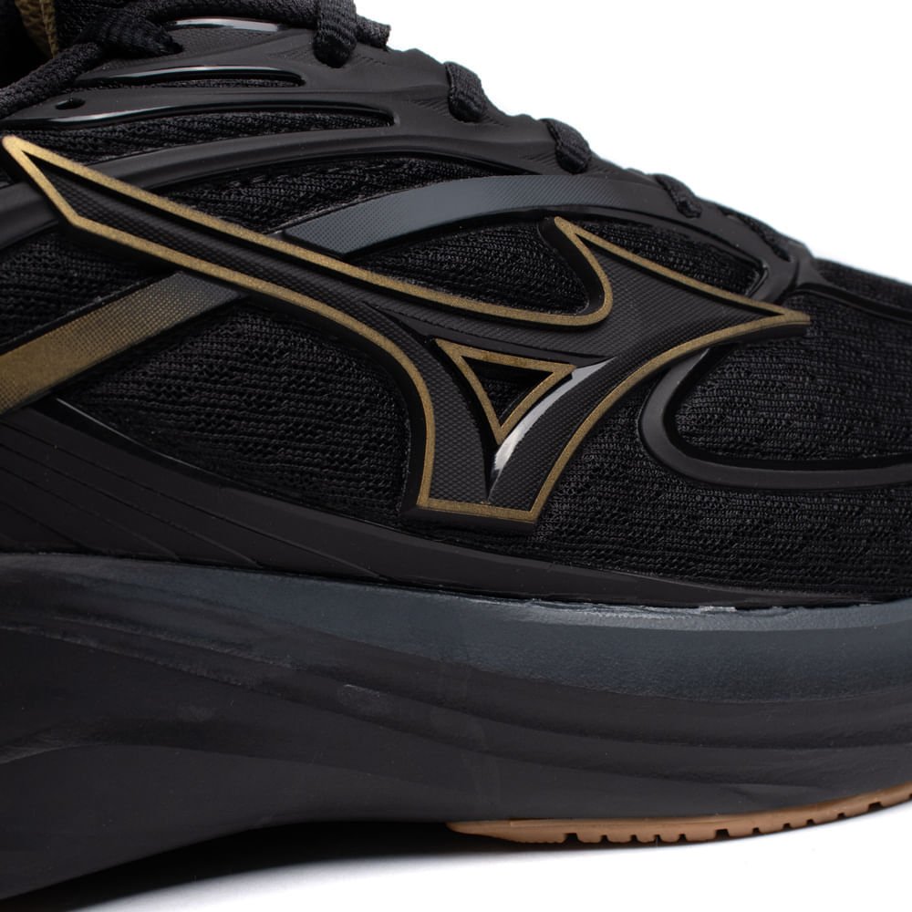 Tênis Masculino Mizuno Space 6 Corrida Preto/Dourado Preto 5