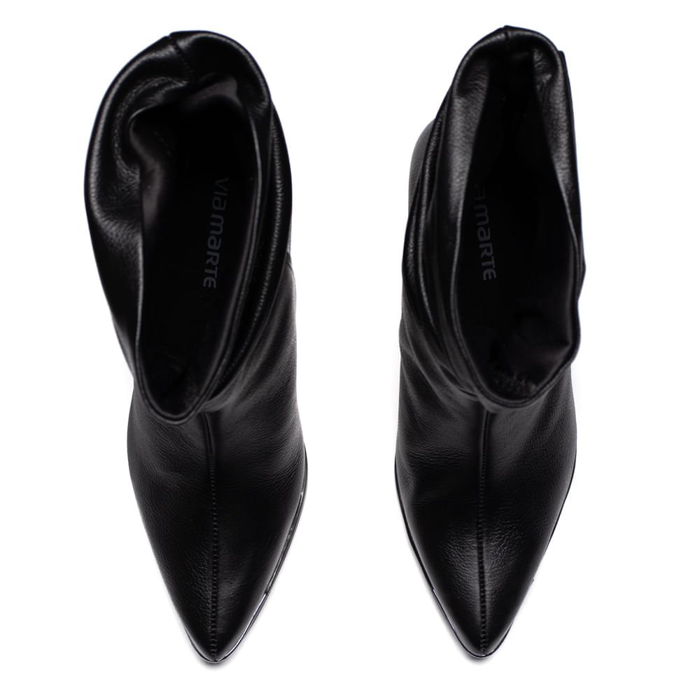 Bota Feminina Via Marte Couro Enrugada Preto Preto 4