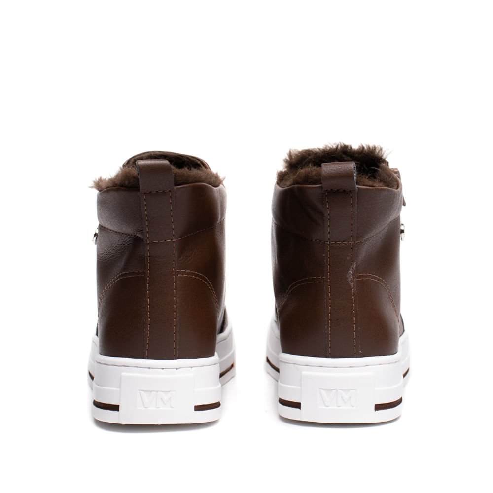 Tênis Feminino Via Marte Botinha Casual Marrom/Branco Marrom 3