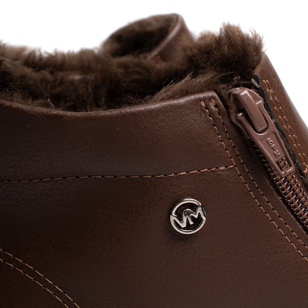 Tênis Feminino Via Marte Botinha Casual Marrom/Branco Marrom 5