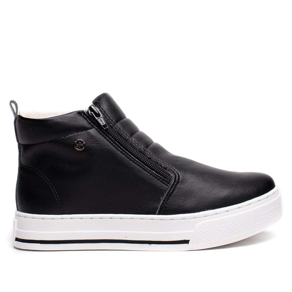 Tênis Feminino Via Marte Botinha Casual Preto/Branco