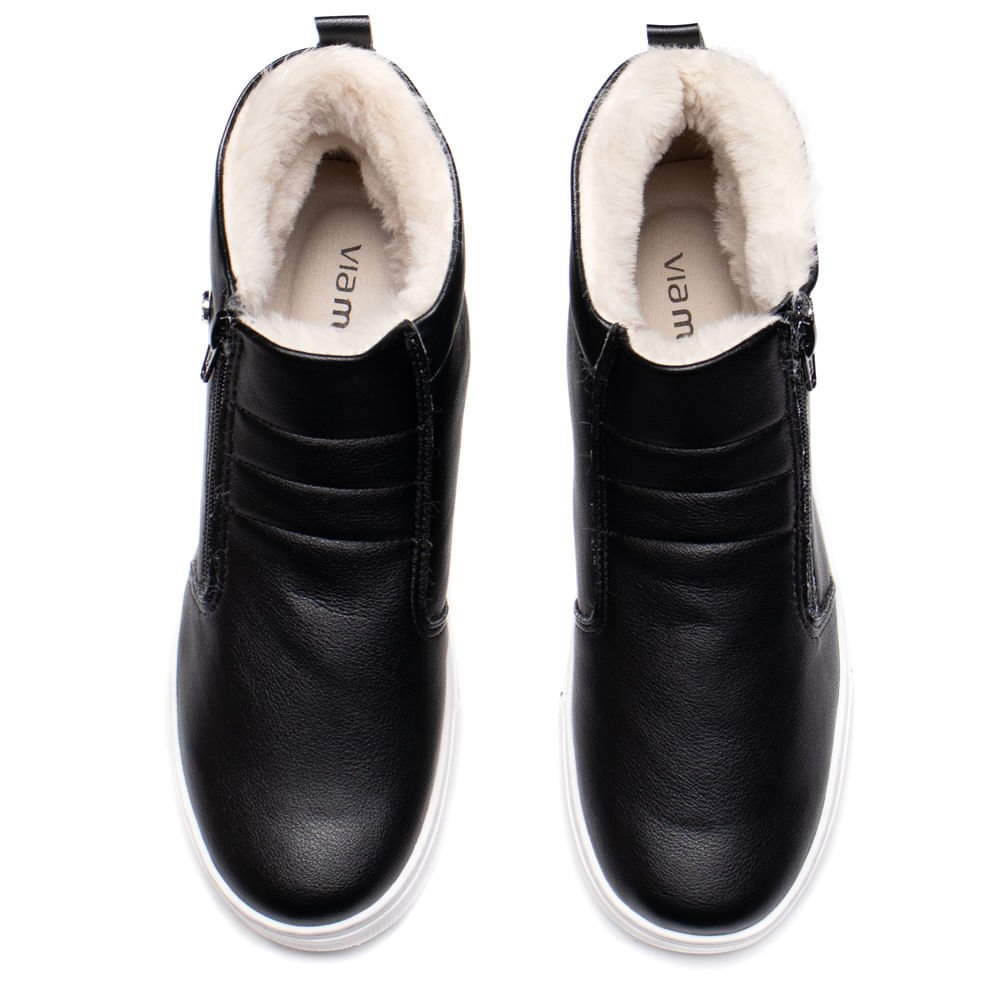 Tênis Feminino Via Marte Botinha Casual Preto/Branco Preto 4