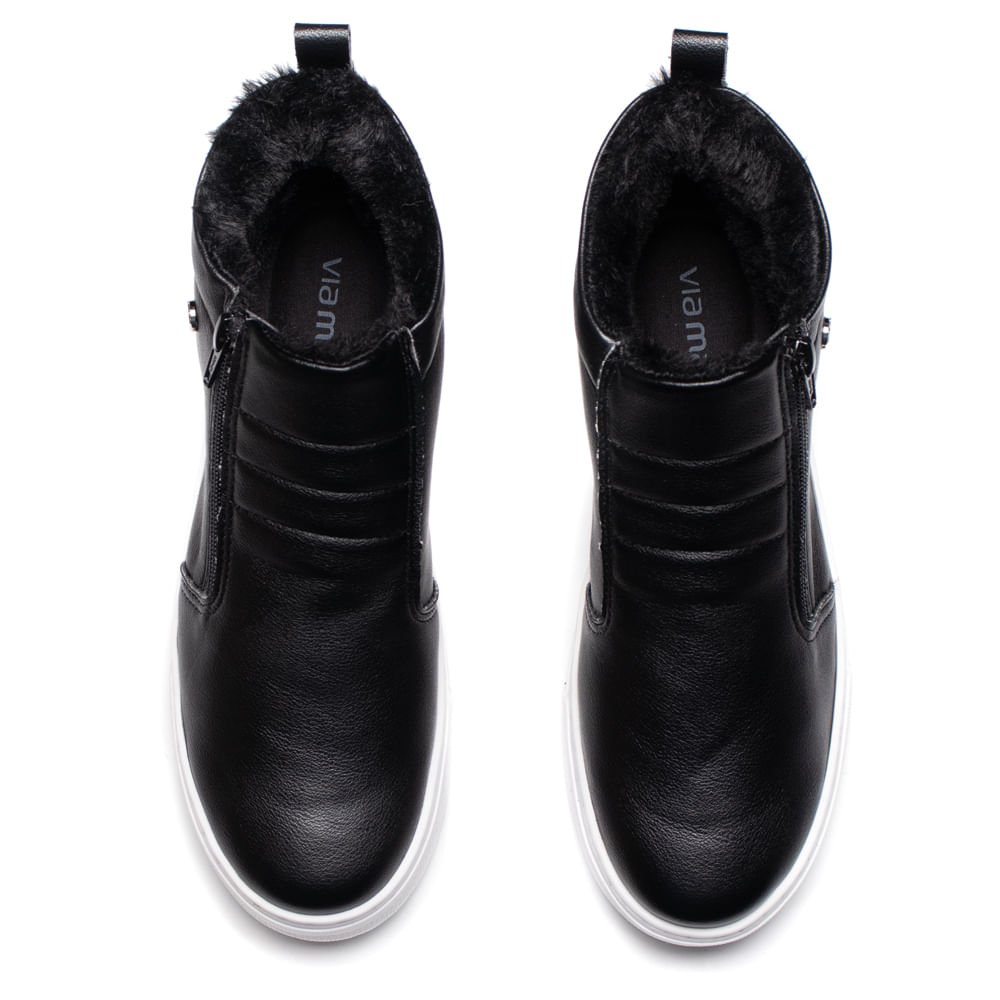 Tênis Feminino Via Marte Botinha Casual Preto Preto 4